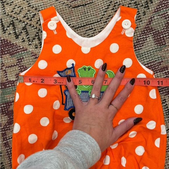 Univ. of Florida Gators Football Bubble Romper Orange Polkadot Appliqué - Picture 5 of 6